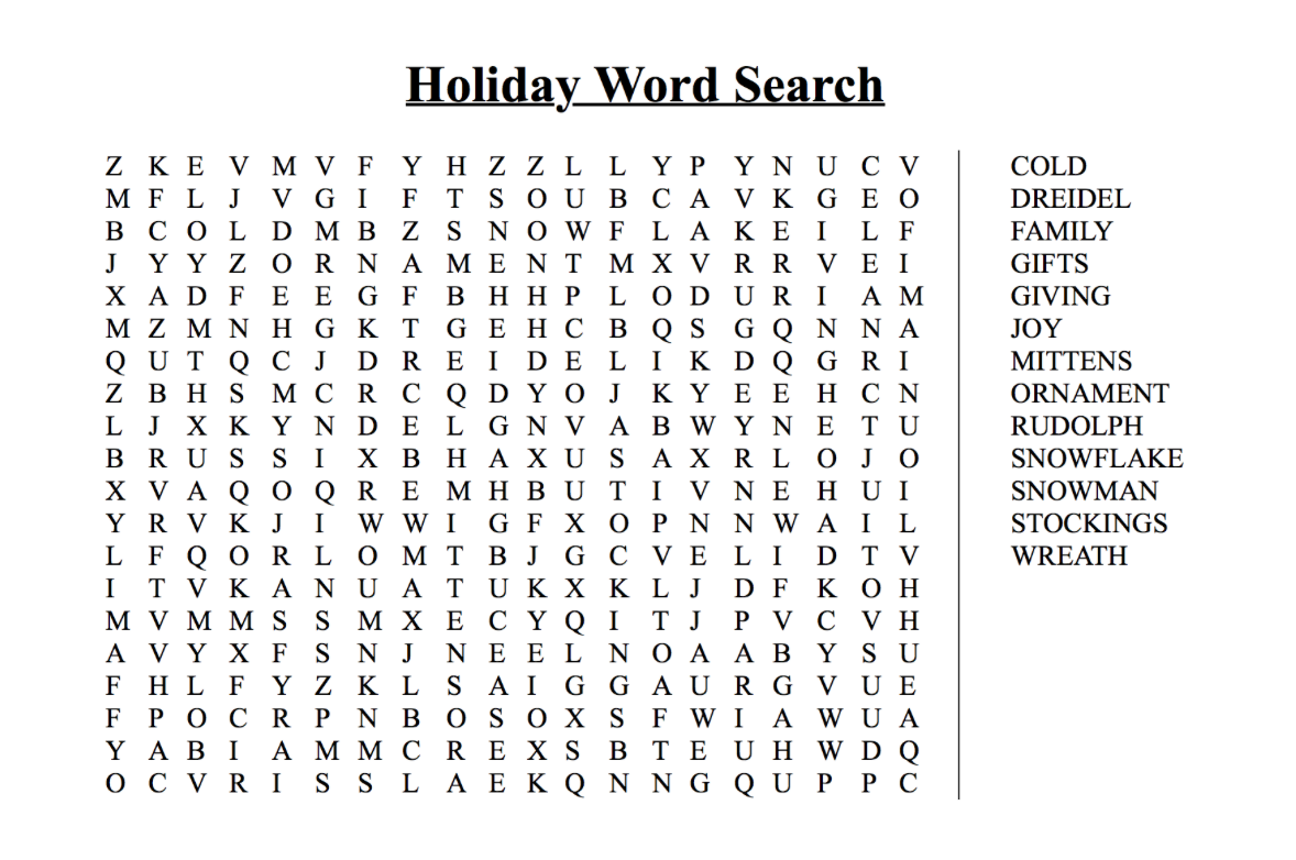 Holiday+Word+Search
