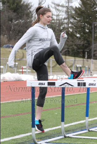 Klosowsky pictured during hurdle drills in her sophomore Spring season.