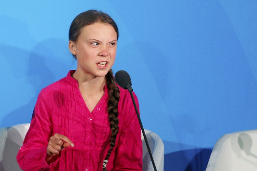 Greta Thunberg addressing the Climate Action Summit at the UN on Sept. 23, 2019.