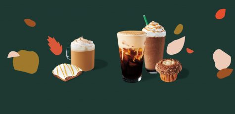 Starbuckss Fall Drink Lineup. Left: Pumpkin Spice Latte, center: Pumpkin Spice Cold Brew, right: Salted Caramel Mocha Frappuccino. Image via Starbucks Series.