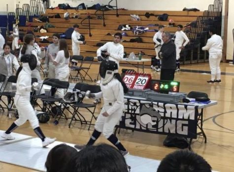 Mendham Fencing team last season in a match against Chatham. Image via Tap Into Chatham.