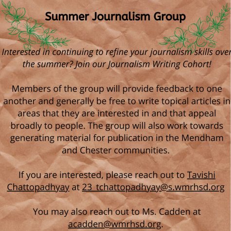 Summer Journalism Writing Group