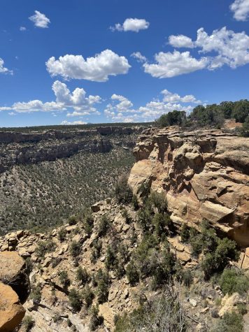 This lookout is one of the last standing structures in Mesa Verde where Annie is for her brothers graduation for the summer. Annie visited the rock formation coming back from Long House, one of the many cliff dwellings in Mesa Verde. 