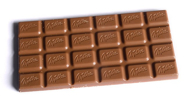 This is a Milka Alpine Chocolate Bar by Ubcle on Wikimedia Commons.